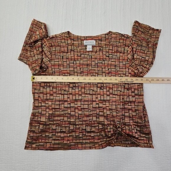 Alfred Dunner Jewel Tone Metro Boxy Tunic Women's PL Rhinestones 1/2 Sleeve EUC - Picture 9 of 14